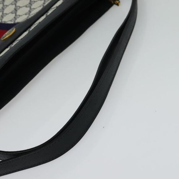 GUCCI GG Supreme Sherry Line Shoulder Bag Pvc Navy Gold 41 02 013 - Picture 7 of 16